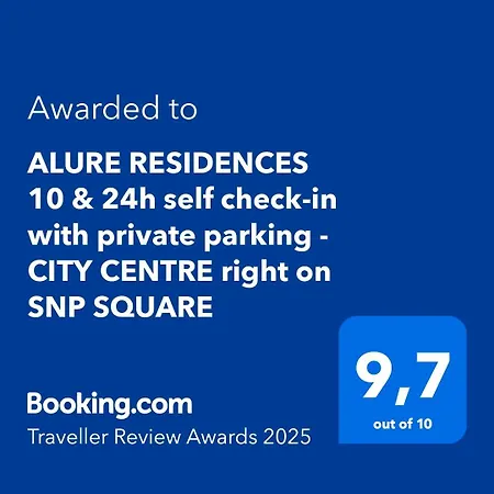 Διαμέρισμα Alure Residences 10 - 24h Self Check-in & Private Parking Next To The Building Included, Center Right On Snp Square In A Quiet Passage, New Building, In Town *